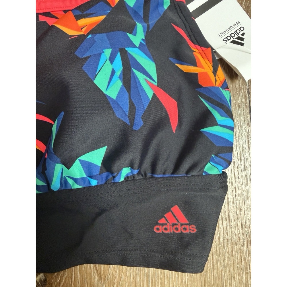 adidas Paradise Crop High Neck Bikini Top Womens Size 12 NWT Floral Swim Top - Picture 2 of 6